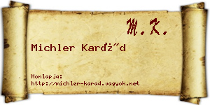 Michler Karád névjegykártya